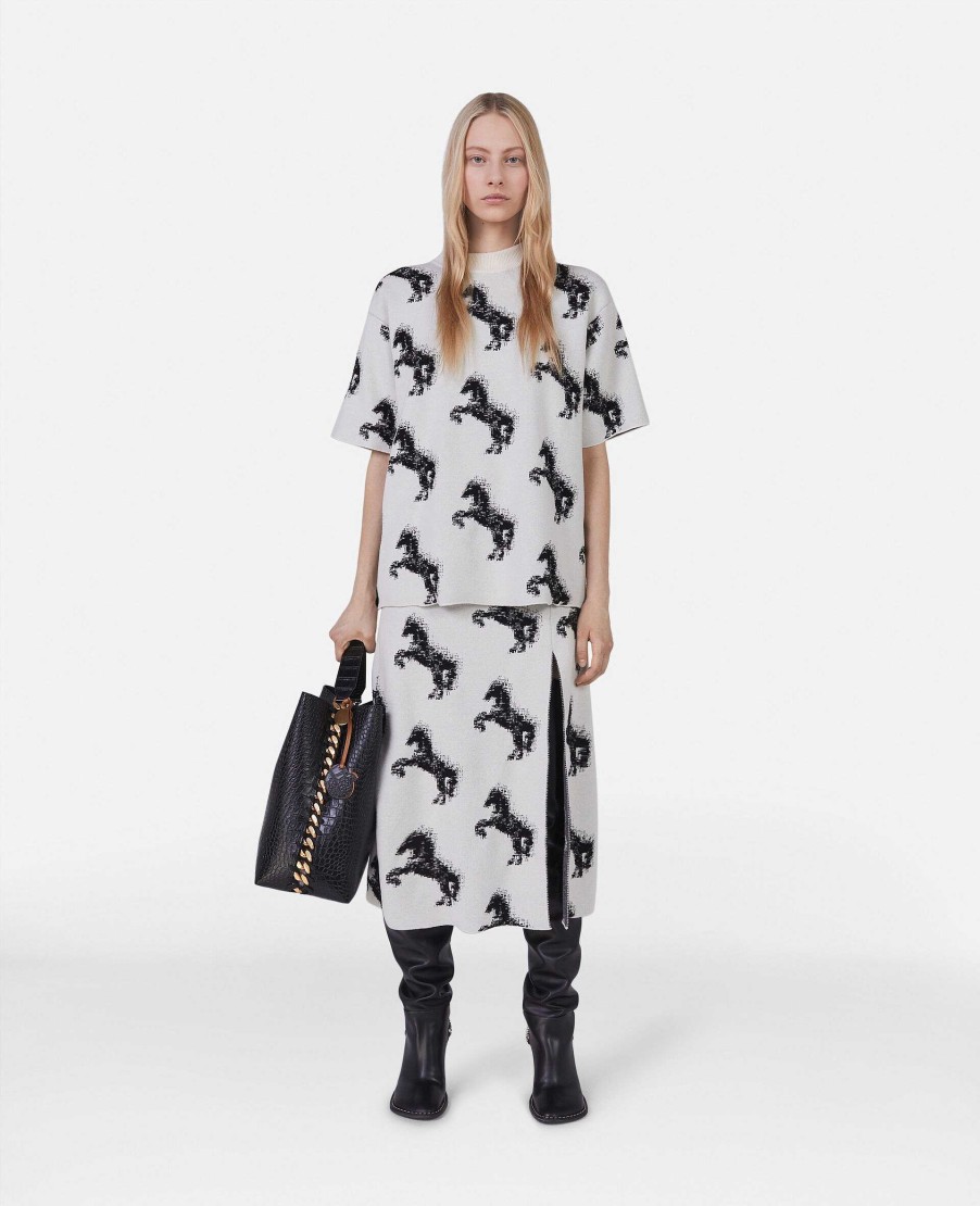 Kvinnor Stella McCartney Trojor Och T-Shirts | Pixel Horse Jacquard T-Shirt