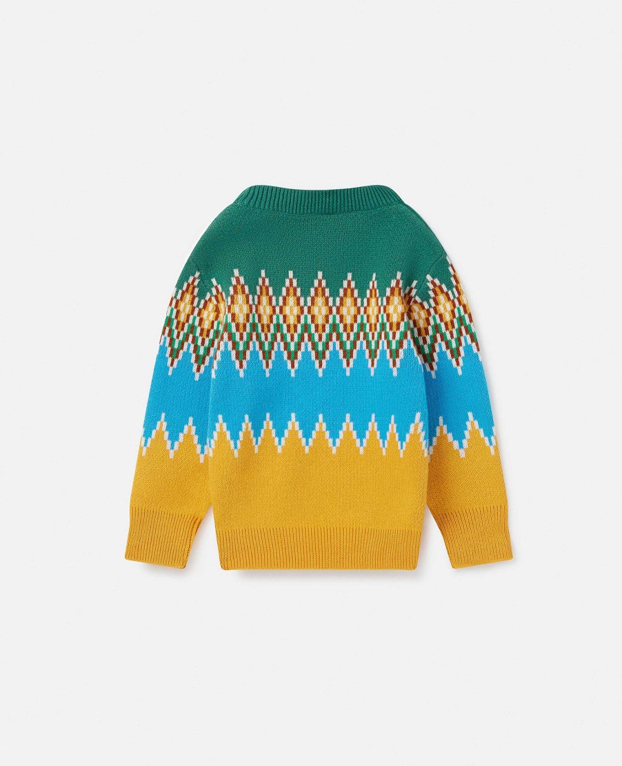 Barn Stella McCartney Baby Boys | Zig-Zag Fair Isle Stickad Troja