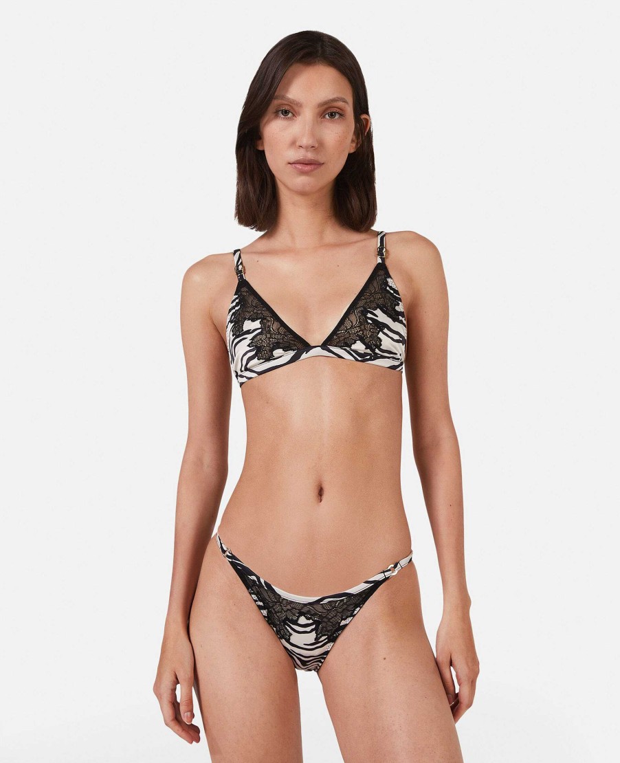 Kvinnor Stella McCartney Underklader Och Nattklader | Zebra Print Satin Soft Cup Bh