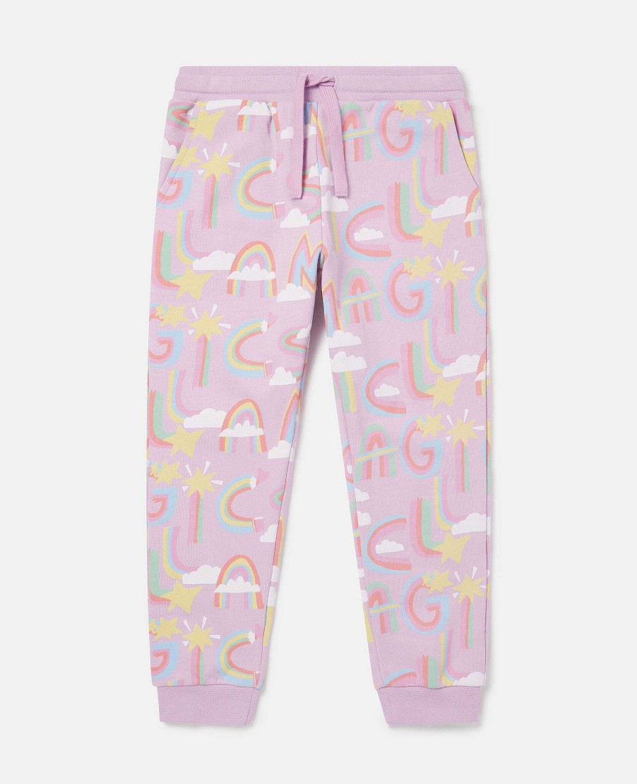 Barn Stella McCartney Byxor Och Kjolar | Rainbow Unicorn Cloud Joggers