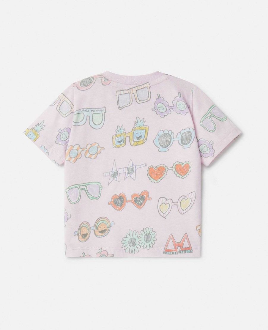 Barn Stella McCartney Baby Flickor | Solglasogon T-Shirt Med Klottertryck