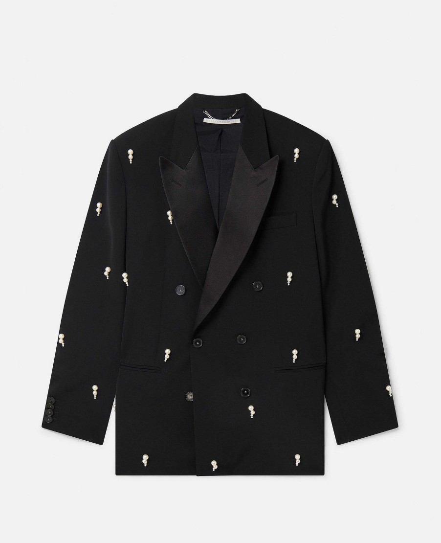 Kvinnor Stella McCartney Skradderi | Pearl Brodery Oversized Dubbelknappt Kavaj