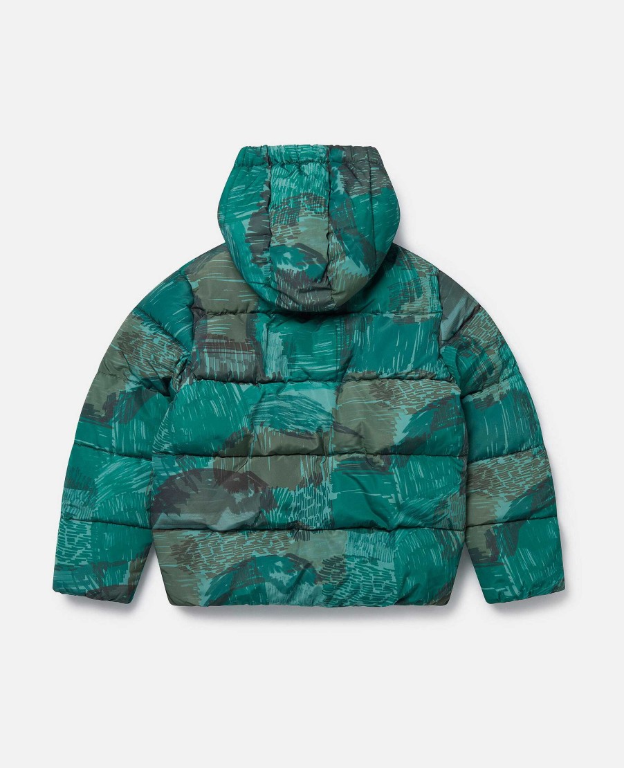 Barn Stella McCartney Ytterklader | Kladdra Print Hooded Puffer Coat