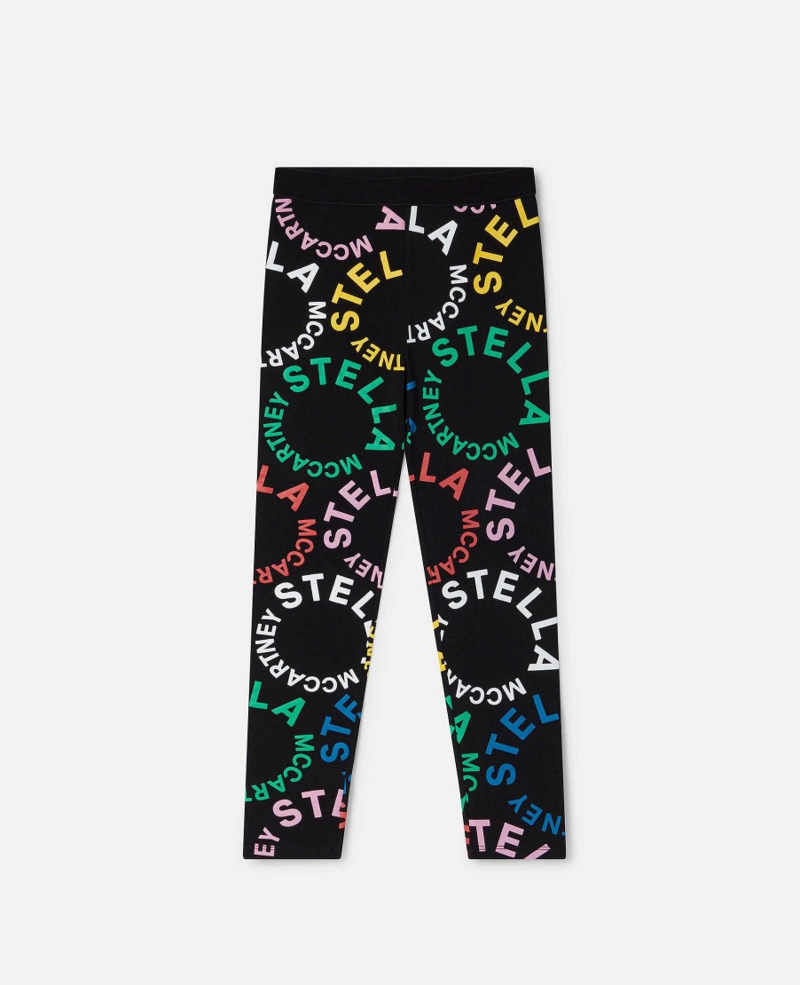 Barn Stella McCartney Byxor Och Kjolar | Cirkulara Leggings Med Logotyp