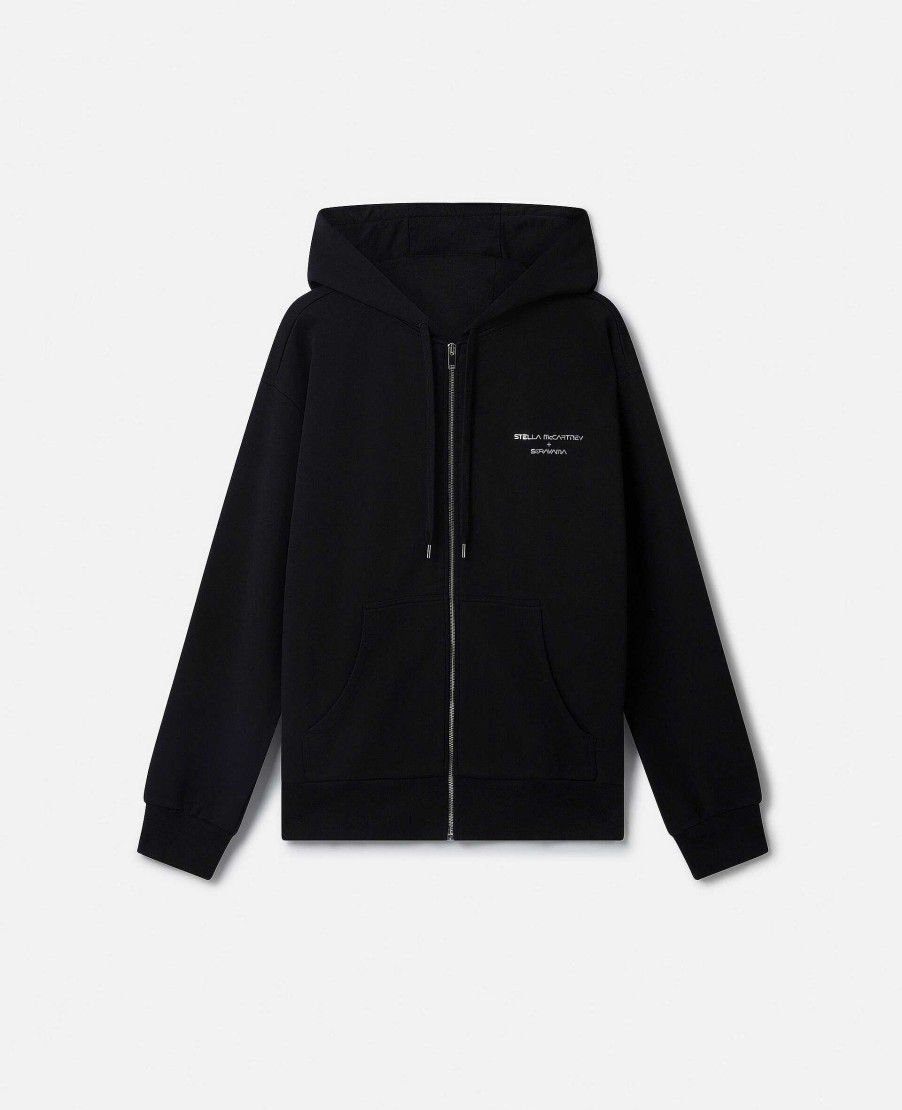 Unisex Stella McCartney Trojor | Sexig Robot Hoodie Med Dragkedja I Overdimensionerad Ekologisk Bomull