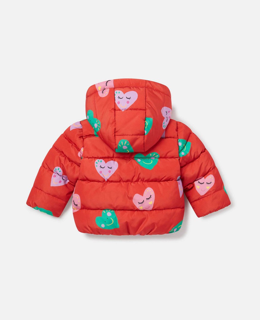 Barn Stella McCartney Baby Flickor | Leende Hjarta Print Puffer Coat