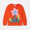 Barn Stella McCartney Baby Flickor | Sweatshirt Med Leende Blommotiv