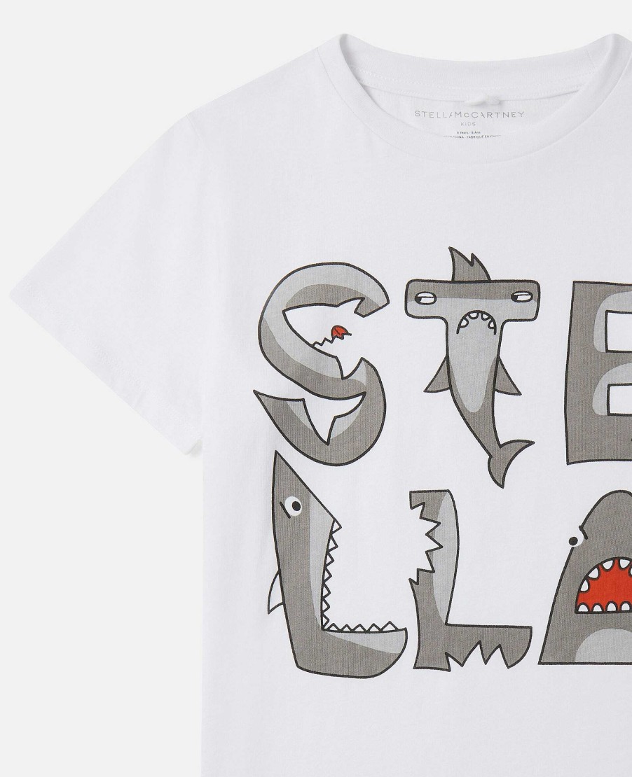 Barn Stella McCartney T-Shirts Och Troja | Stella' Shark Print T-Shirt