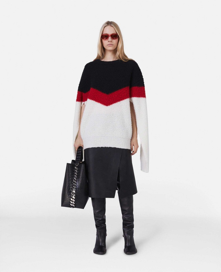 Kvinnor Stella McCartney Trojor Och T-Shirts | Chevron Stripe Cape Jumper