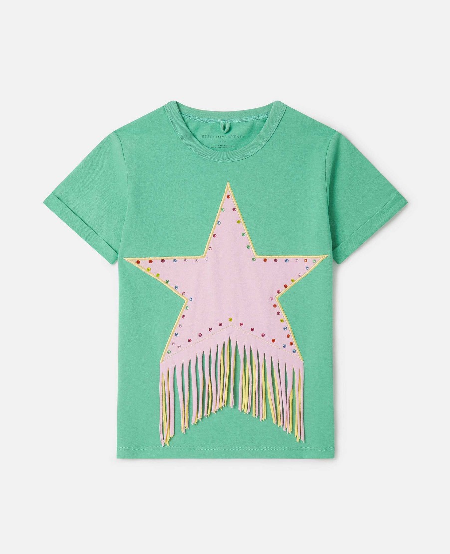 Barn Stella McCartney T-Shirts Och Toppar | Fringed Star T-Shirt