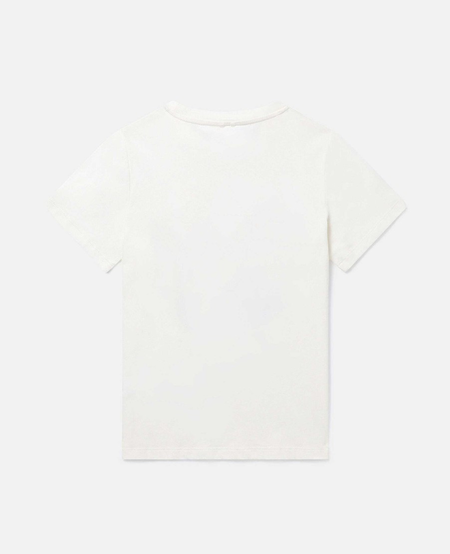 Barn Stella McCartney T-Shirts Och Toppar | Metallisk T-Shirt Med Logotypskiva