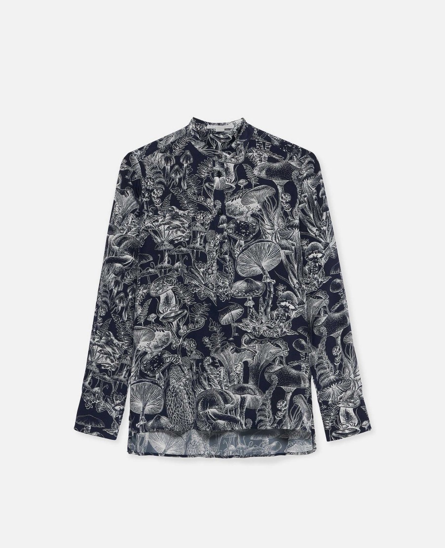 Kvinnor Stella McCartney Skjortor Och Toppar | Fungi Forest Print Sidenskjorta