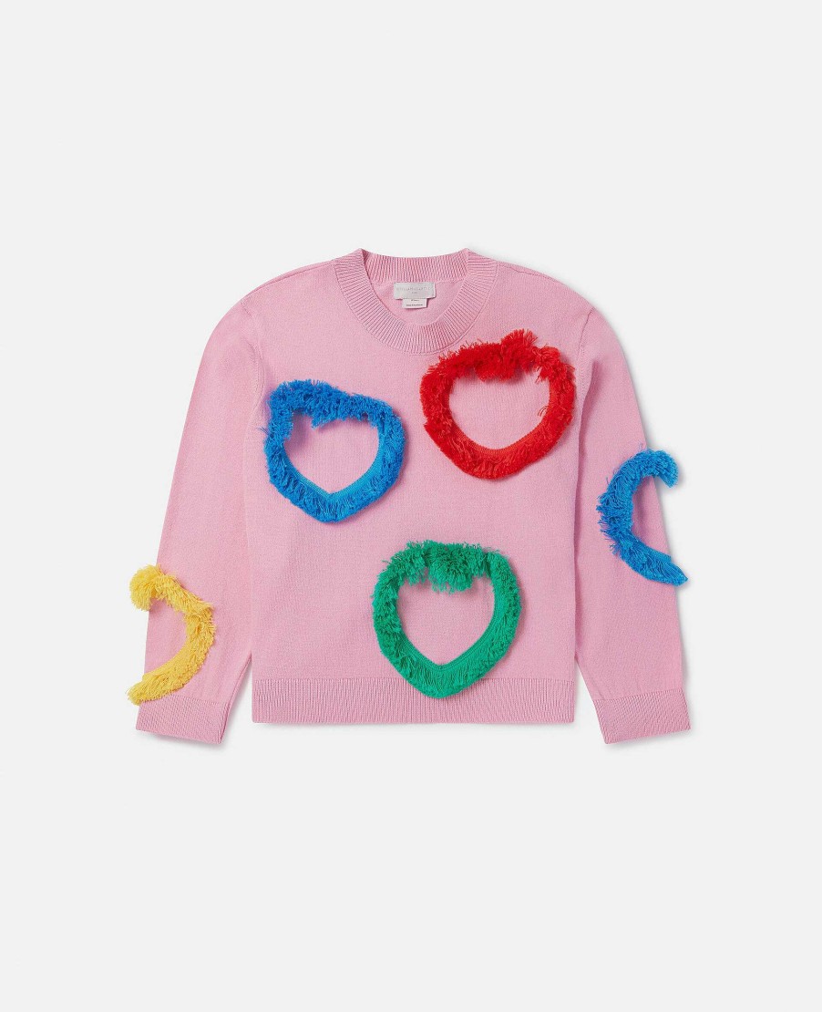 Barn Stella McCartney Trojor Och Koftor | Fringed Heart Sweatshirt