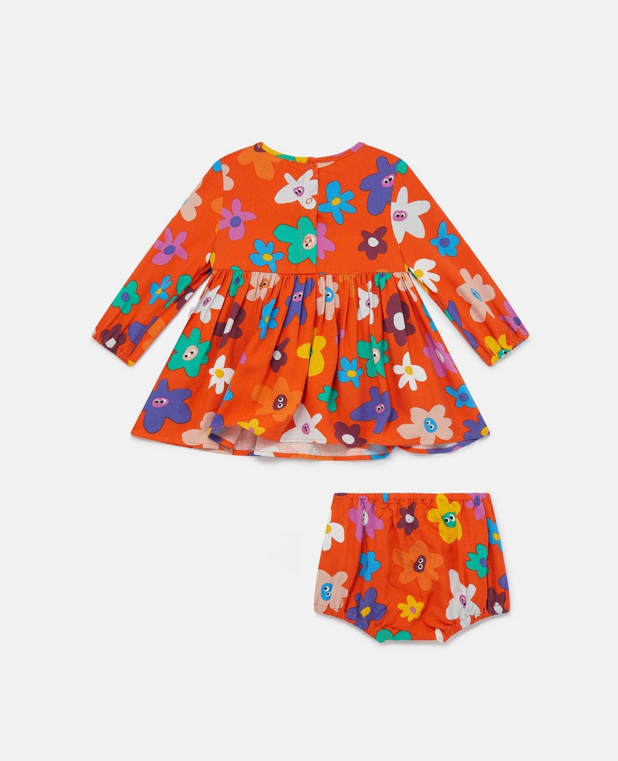 Barn Stella McCartney Baby Flickor | Leende Blomma Print Klanning Och Bloomers Set