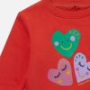 Barn Stella McCartney Baby Flickor | Smiley Flower Motiv Langarmad T-Shirt