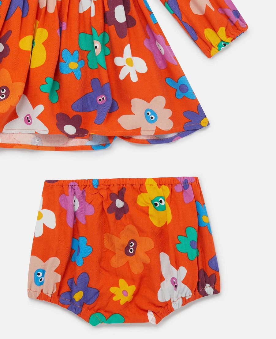 Barn Stella McCartney Baby Flickor | Leende Blomma Print Klanning Och Bloomers Set