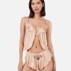 Kvinnor Stella McCartney Underklader Och Nattklader | Love You' Broderi Satin Volang Camisole