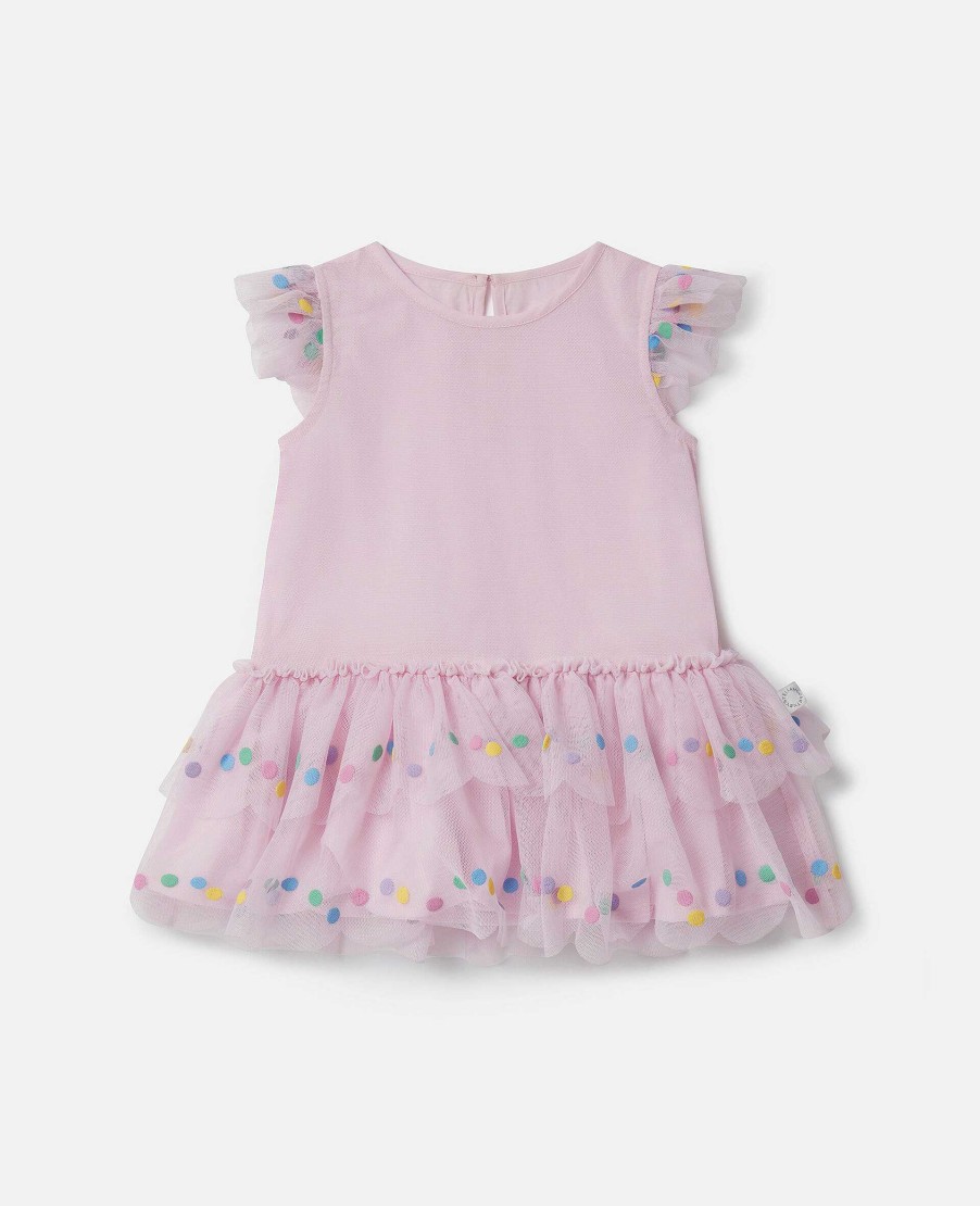 Barn Stella McCartney Baby Flickor | Konfetti Dot Frilled Armlos Klanning