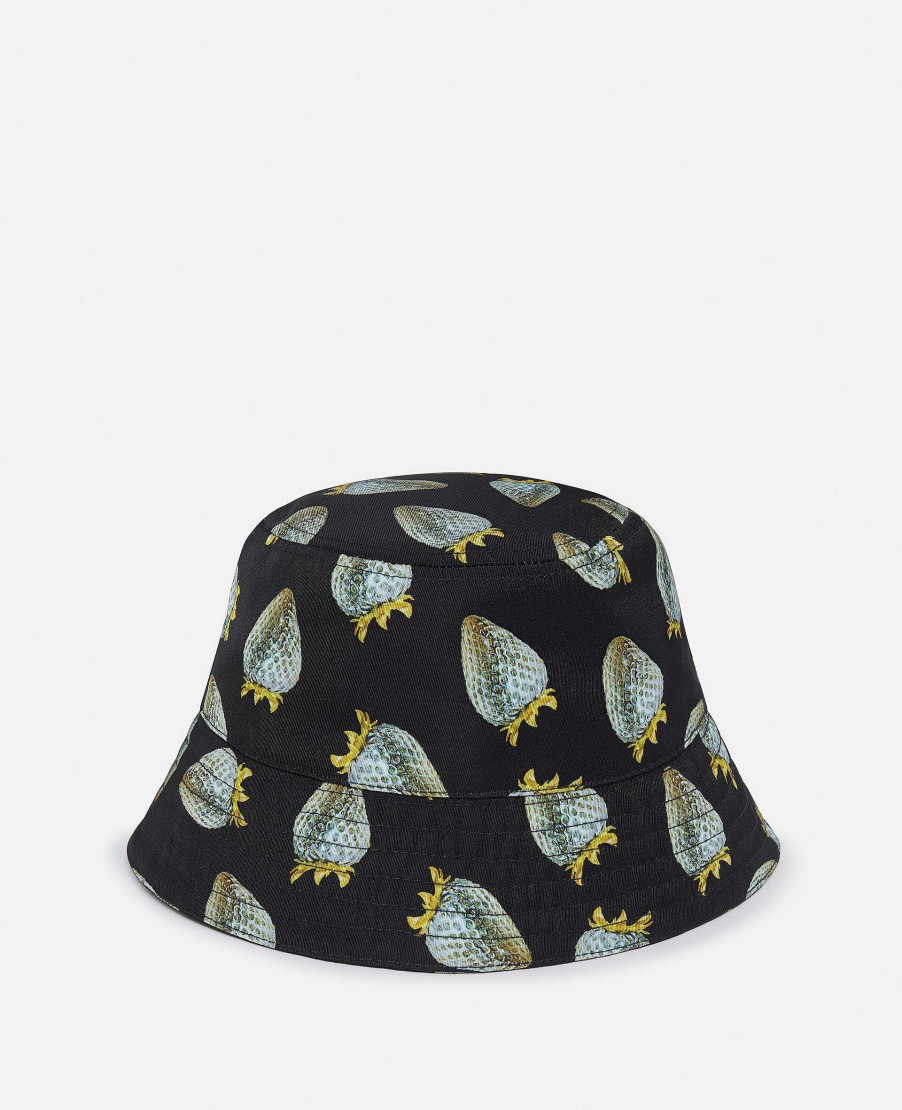 Unisex Stella McCartney Tillbehor | Strawberry-Print Regenerated Nylon Bucket Hat