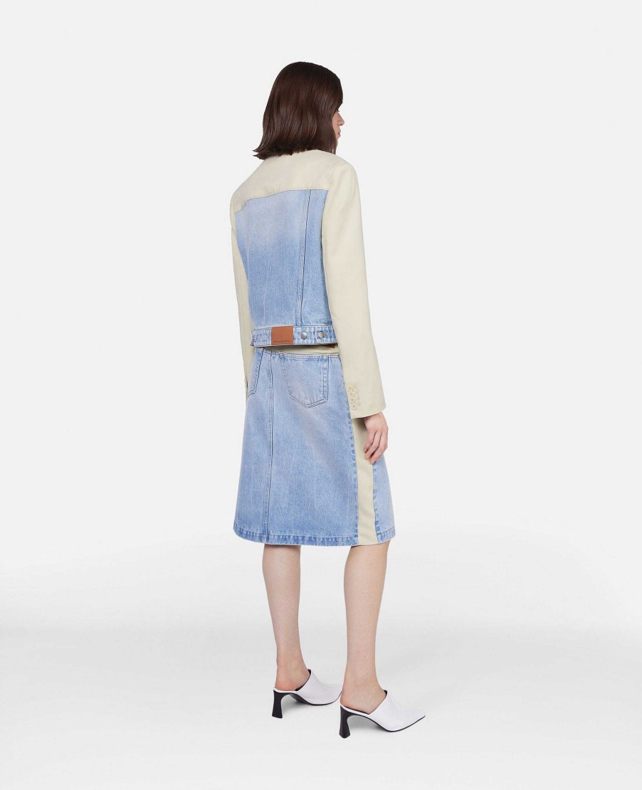 Kvinnor Stella McCartney Denim | Tvafargad Jeanskjol I Panel