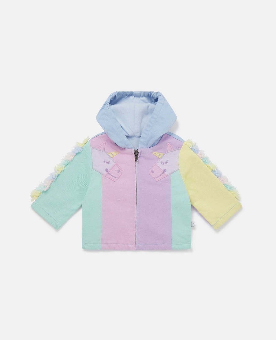 Barn Stella McCartney Baby Flickor | Rainbow Unicorn Hoodie Med Dragkedja