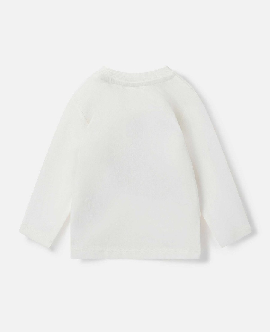 Barn Stella McCartney Baby Flickor | Langarmad T-Shirt Med Leende Hjarta