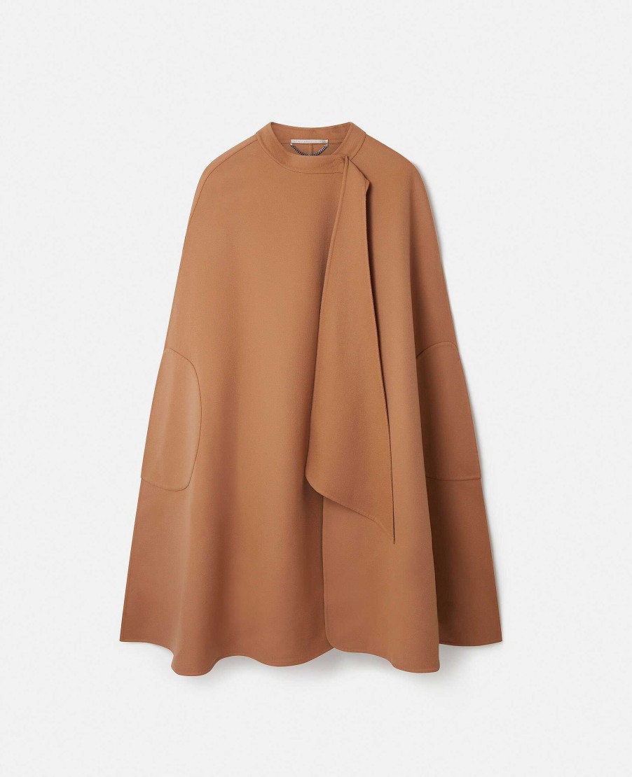 Kvinnor Stella McCartney Skradderi | Ull Longline Cape Coat