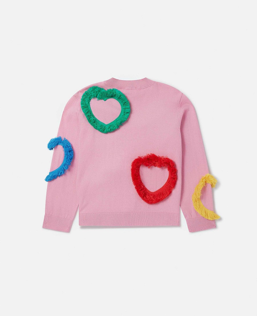 Barn Stella McCartney Trojor Och Koftor | Fringed Heart Sweatshirt