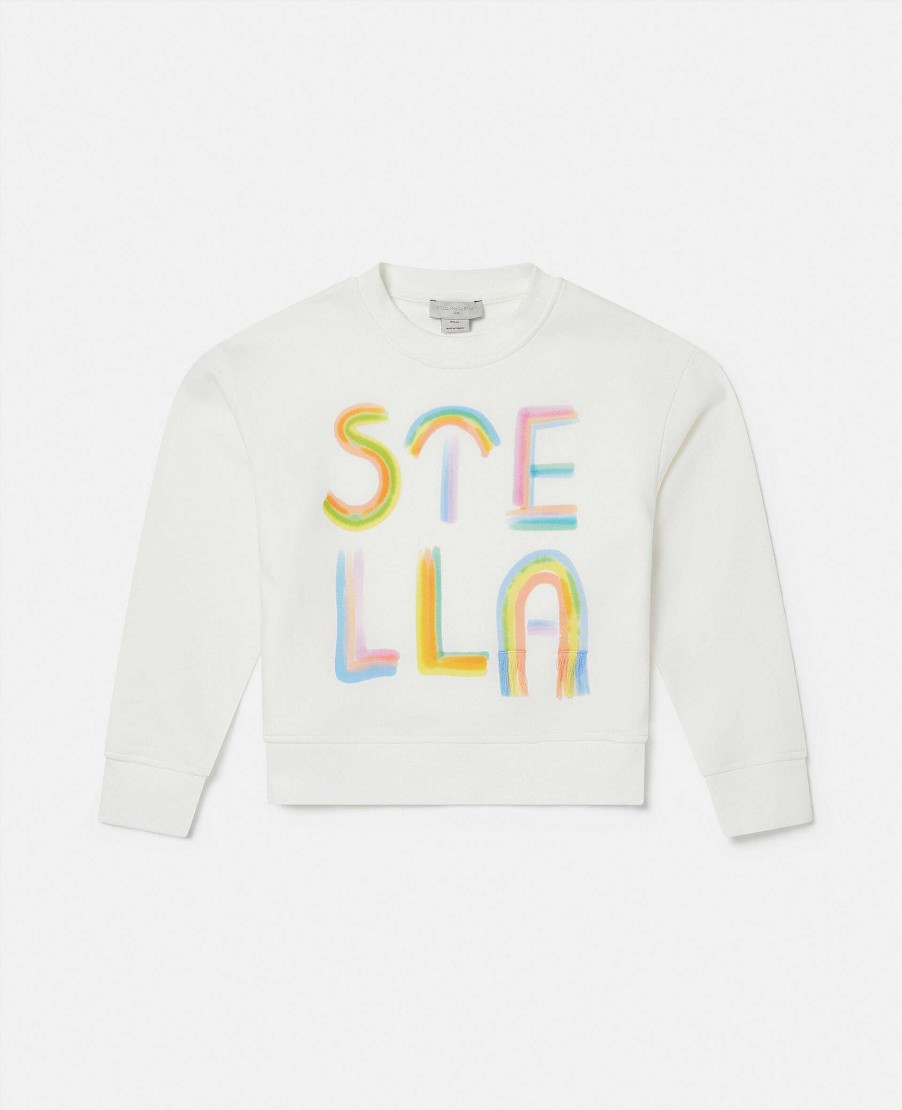 Barn Stella McCartney Trojor Och Koftor | Stella Logo Rainbow Sweatshirt