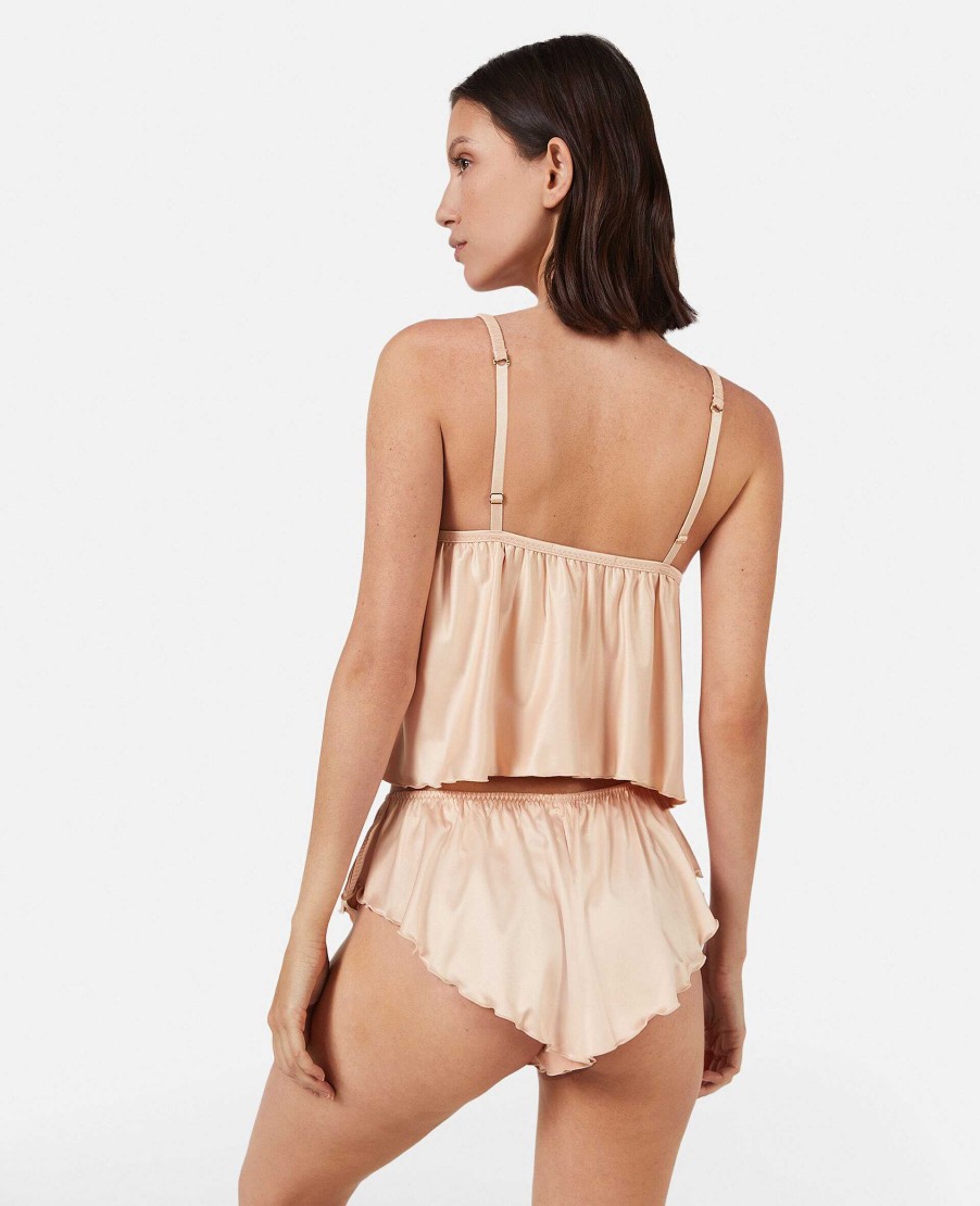 Kvinnor Stella McCartney Underklader Och Nattklader | Love You' Broderi Satin Volang Camisole