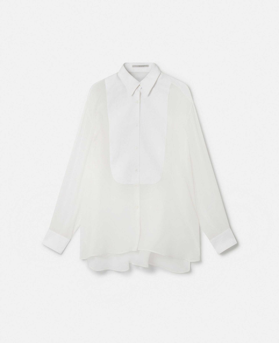 Kvinnor Stella McCartney Skjortor Och Toppar | S-Wave Silk Chiffong Smokingskjorta