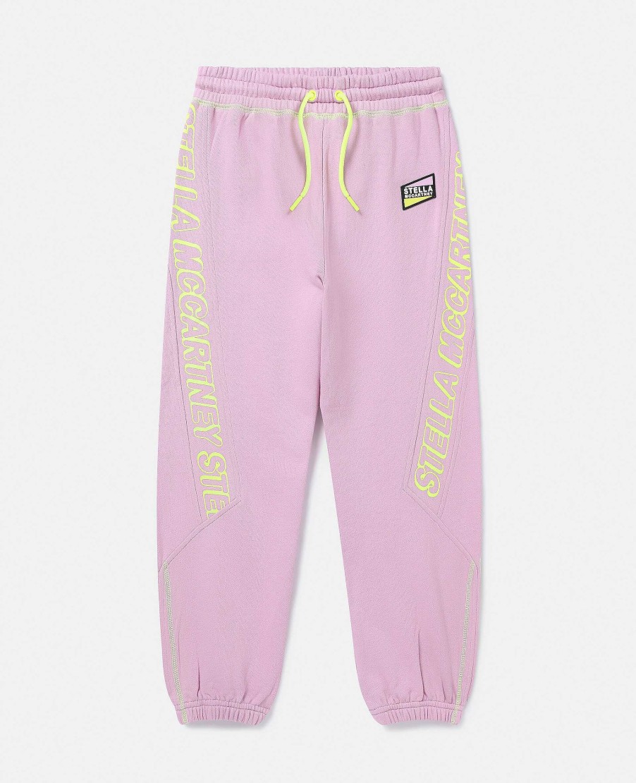 Barn Stella McCartney Byxor Och Kjolar | Smc Neon Trim Joggers