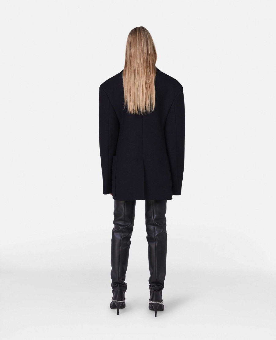 Kvinnor Stella McCartney Skradderi | Dubbelknappt Peacoat