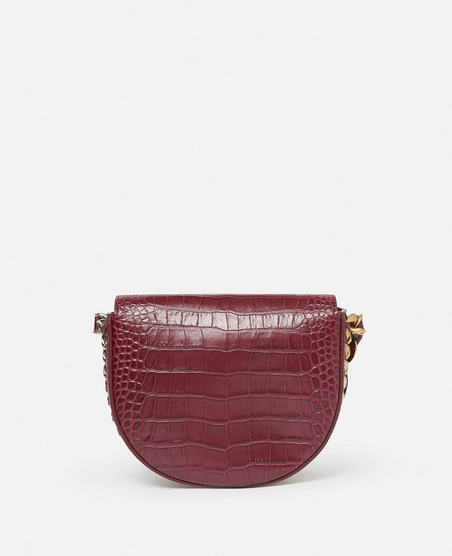 Kvinnor Stella McCartney Frayme Vaska | Frayme Croc-Effect Praglad Medium Flap Axelvaska