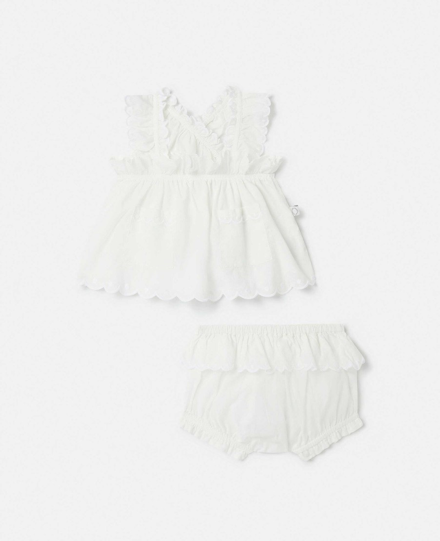 Barn Stella McCartney Baby Flickor | Broderie Anglaise Vast Och Bloomers Set