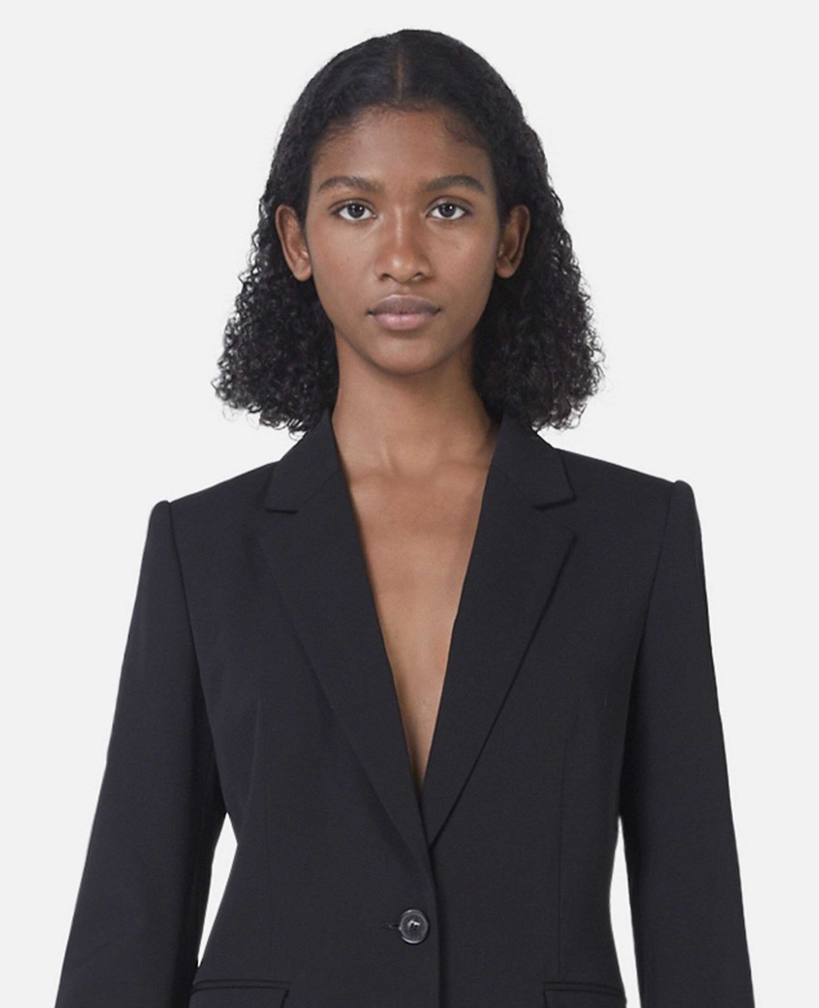 Kvinnor Stella McCartney Skradderi | Ull Flanell Slim Fit Boyfriend Blazer