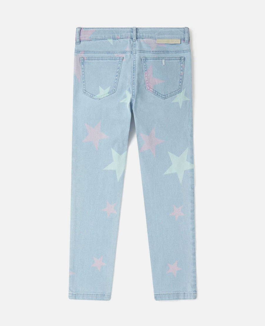 Barn Stella McCartney Byxor Och Kjolar | Stella Star Print Skinny Jeans