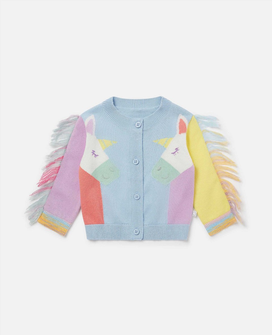 Barn Stella McCartney Baby Flickor | Dubbel Rainbow Unicorn Cardigan