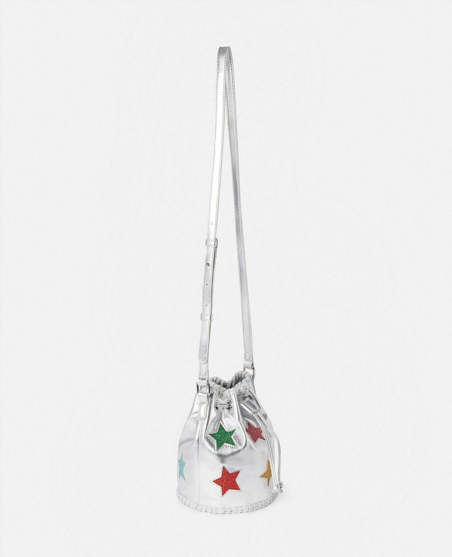 Barn Stella McCartney Baby Flickor | Metallisk Stella Star Bucket Bag