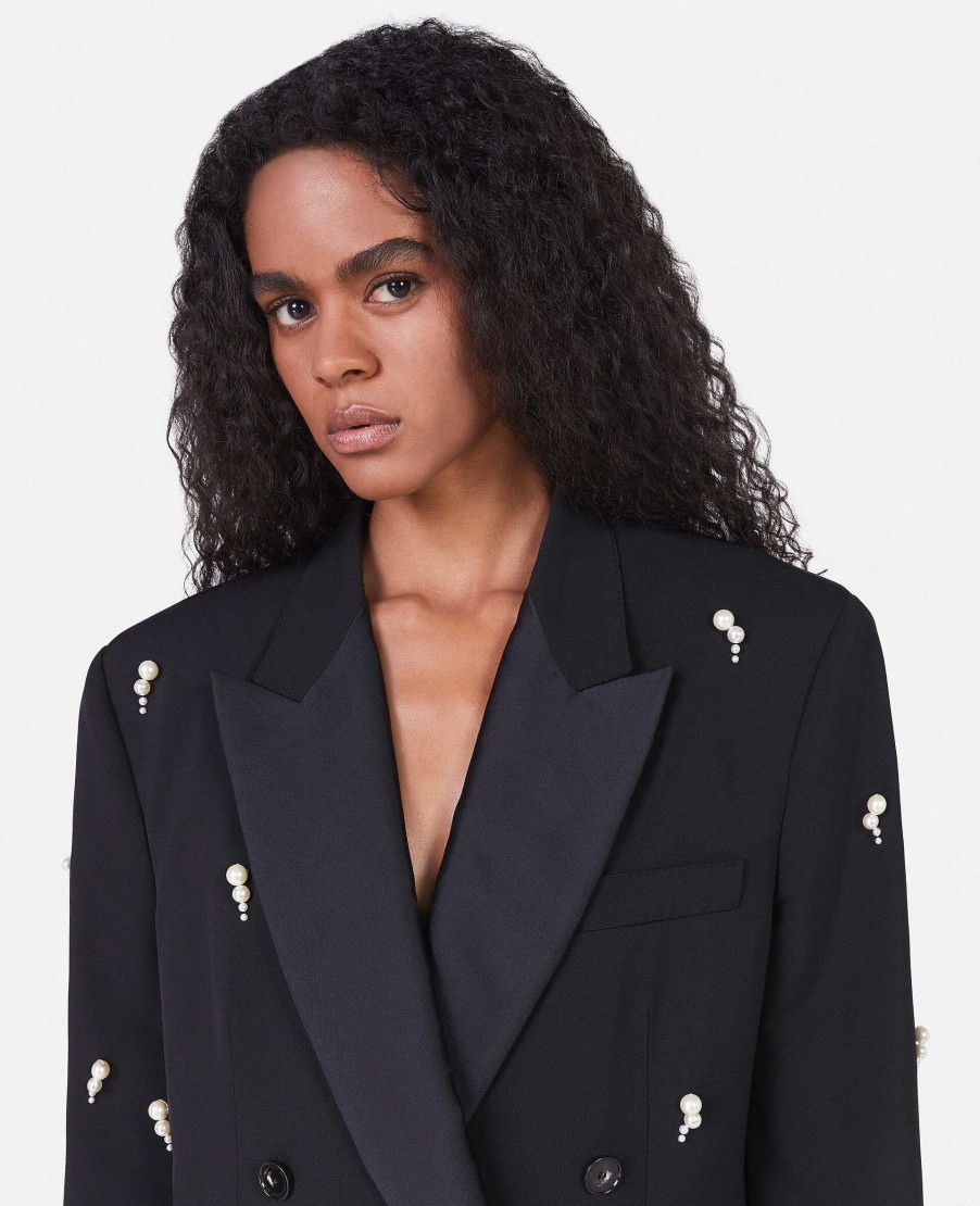 Kvinnor Stella McCartney Skradderi | Pearl Brodery Oversized Dubbelknappt Kavaj