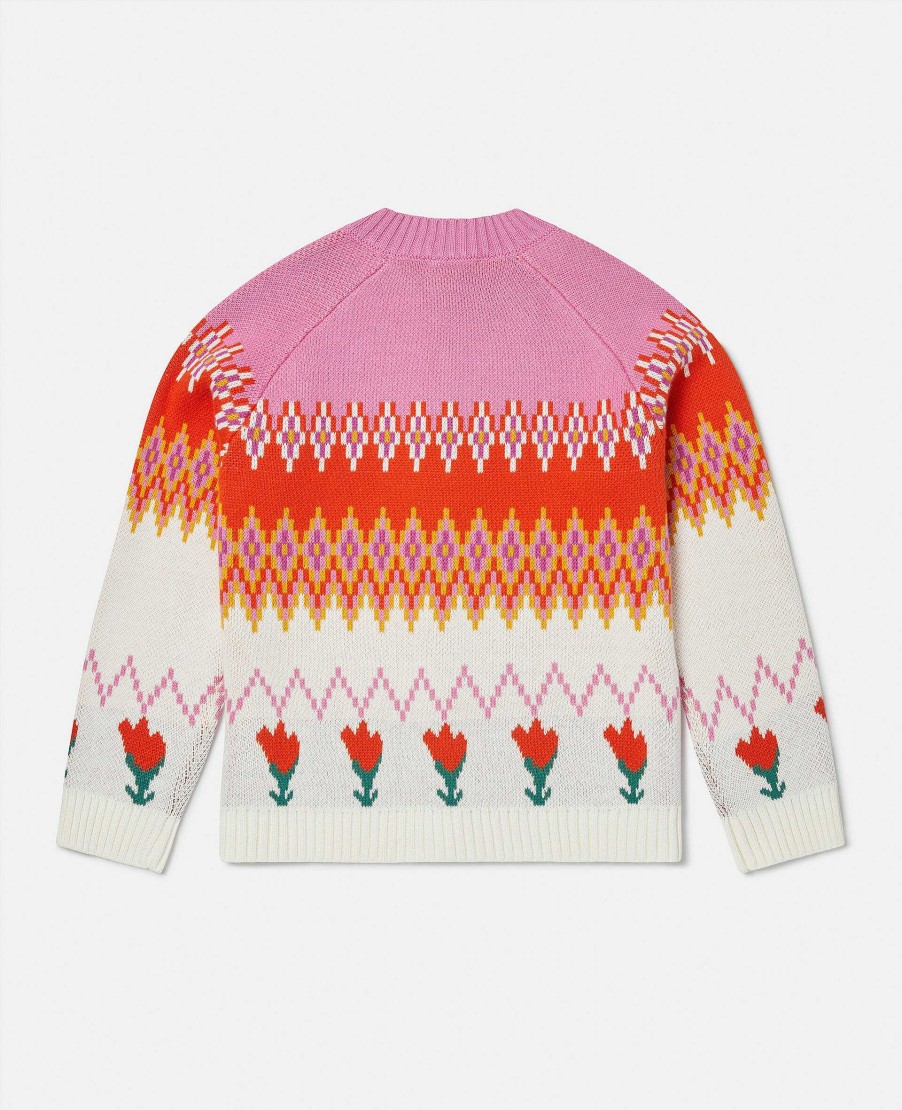 Barn Stella McCartney Trojor Och Koftor | Tulip Fair Isle Cardigan