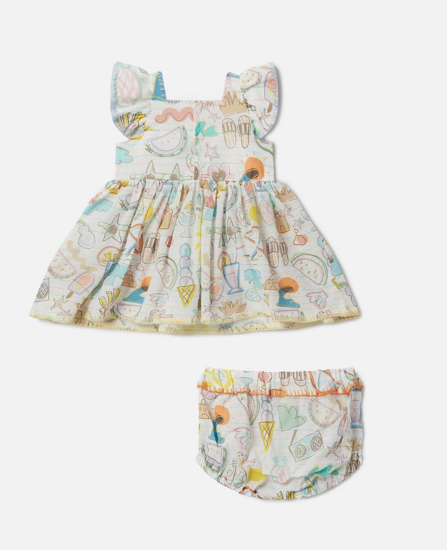 Barn Stella McCartney Baby Flickor | Sommar Doodles Print Klanning Och Bloomers Set