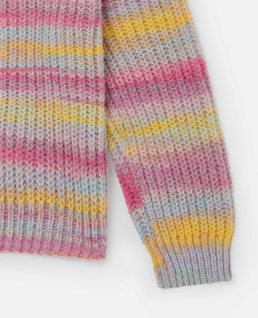 Barn Stella McCartney Trojor Och Koftor | Space Dye Stripe Cardigan