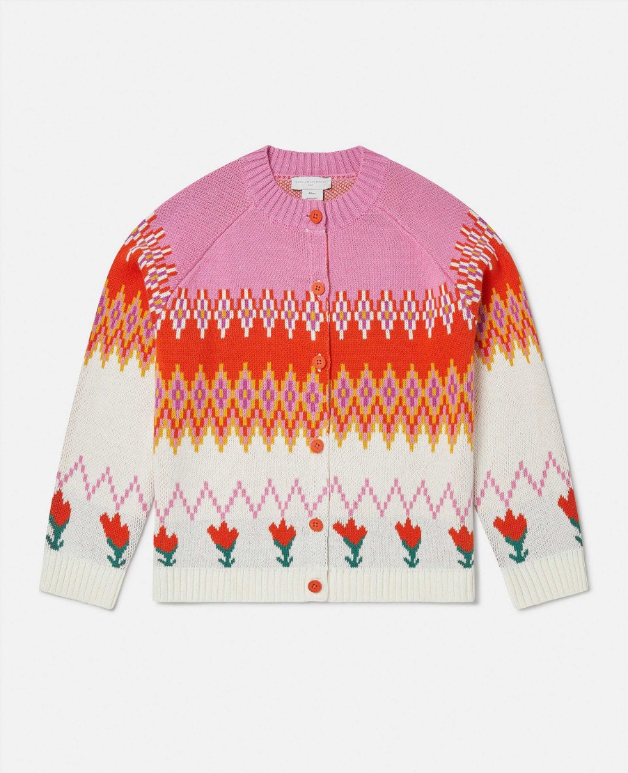 Barn Stella McCartney Trojor Och Koftor | Tulip Fair Isle Cardigan