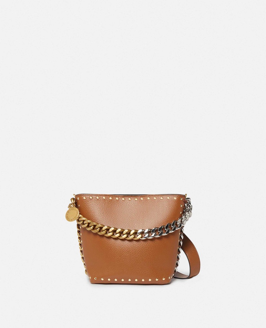 Kvinnor Stella McCartney Crossbody-Vaskor | Frayme Dubbade Grainy Alter Mat Bucket Bag