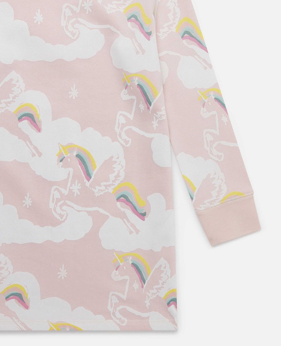 Barn Stella McCartney Klanningar Och Allt-I-Ett | Rainbow Unicorn Cloud Print Sweater Dress