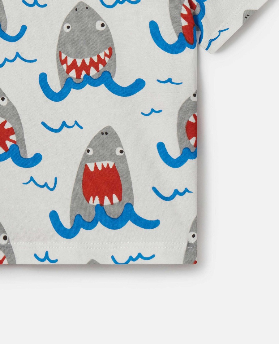 Barn Stella McCartney T-Shirts Och Troja | Shark Print T-Shirt