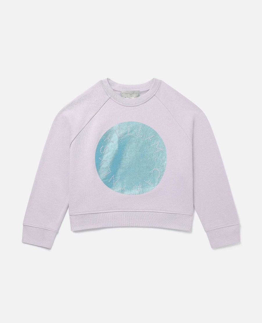 Barn Stella McCartney Trojor Och Koftor | Metallic Logo Disc Sweatshirt