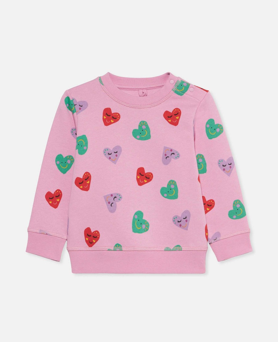 Barn Stella McCartney Baby Flickor | Smiley Hjarta Print Jumper