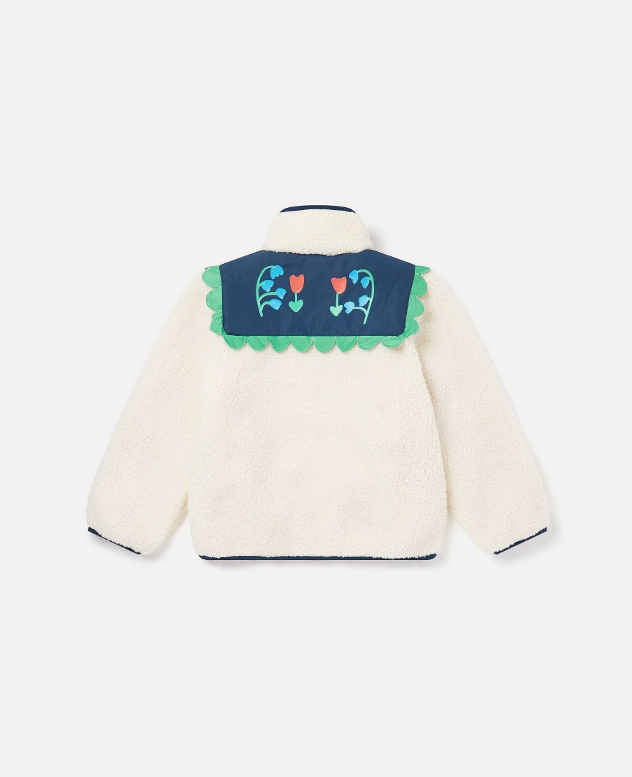 Barn Stella McCartney Trojor Och Koftor | Folkblomma Broderi Fleecejacka